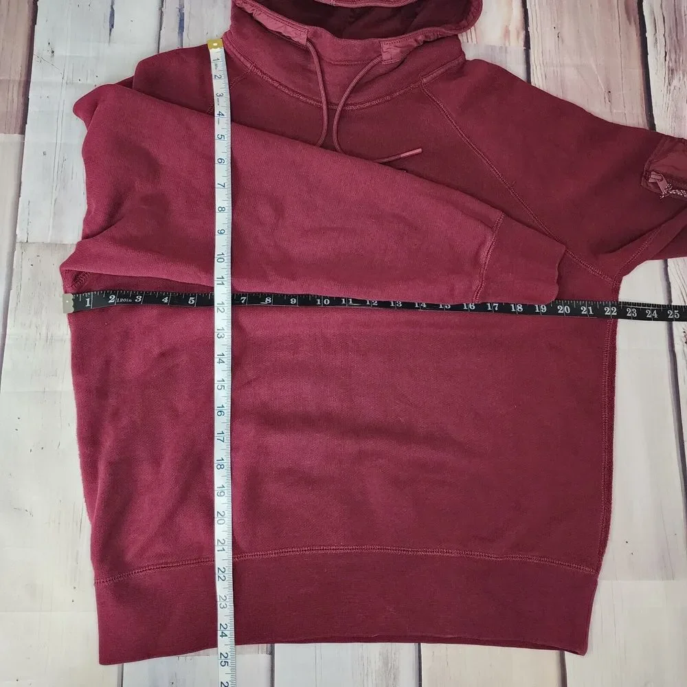 Nike Sportswear Block Futura Hoodie Mens Small Burgundy Raised Logo Reverse Back